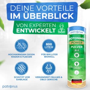 Vorteile der Patronus Biotonnen Power Pulver