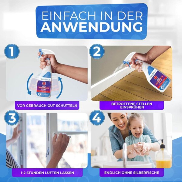Anwendung des Anti Silberfisch Sprays