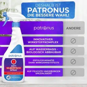 Patronus Anti Silberfisch Spray im Vergleich zum anderen Mittel