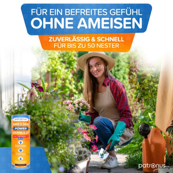 Bild von einer Frau und einem Garten ohne Ameisen