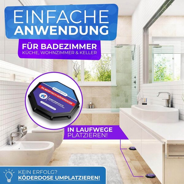 Anwendung der Silberfisch Köderdose