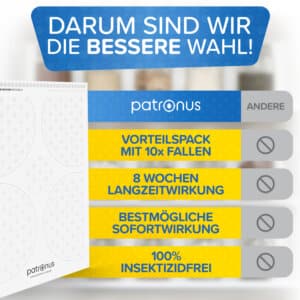 Patronus Lebensmittel-Mottenfallen im Vergleich zum anderen Mittel