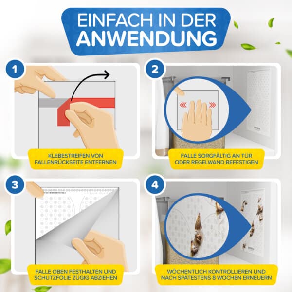 Anwendung der Lebensmittelmotten Falle