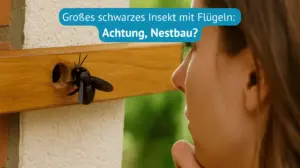 großes schwarzes insekt mit flügeln