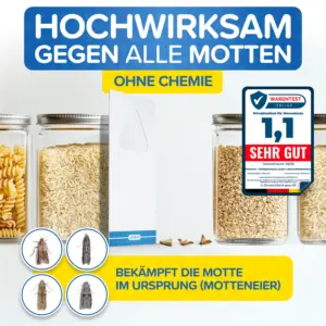 Schlupfwespenkarte neben Lebensmitteln