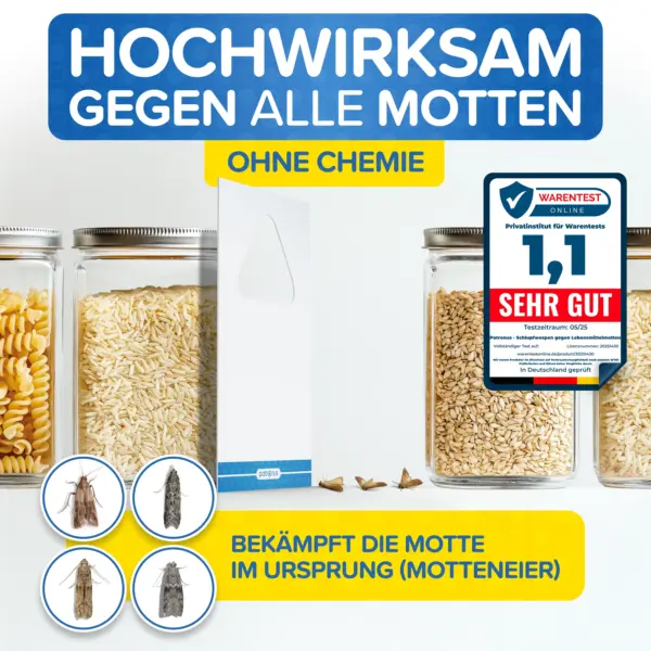 Schlupfwespenkarte neben Lebensmitteln