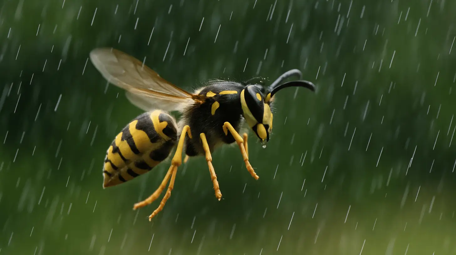 fliegen wespen bei regen