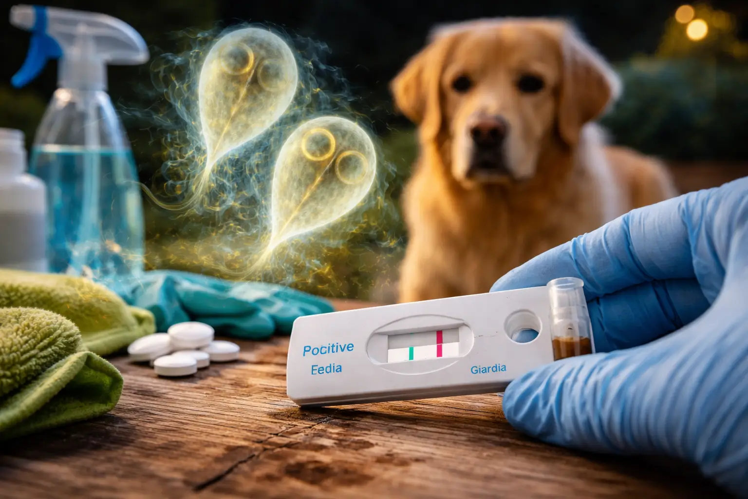 der test ist positiv und jetzt-giardien schnelltest hund