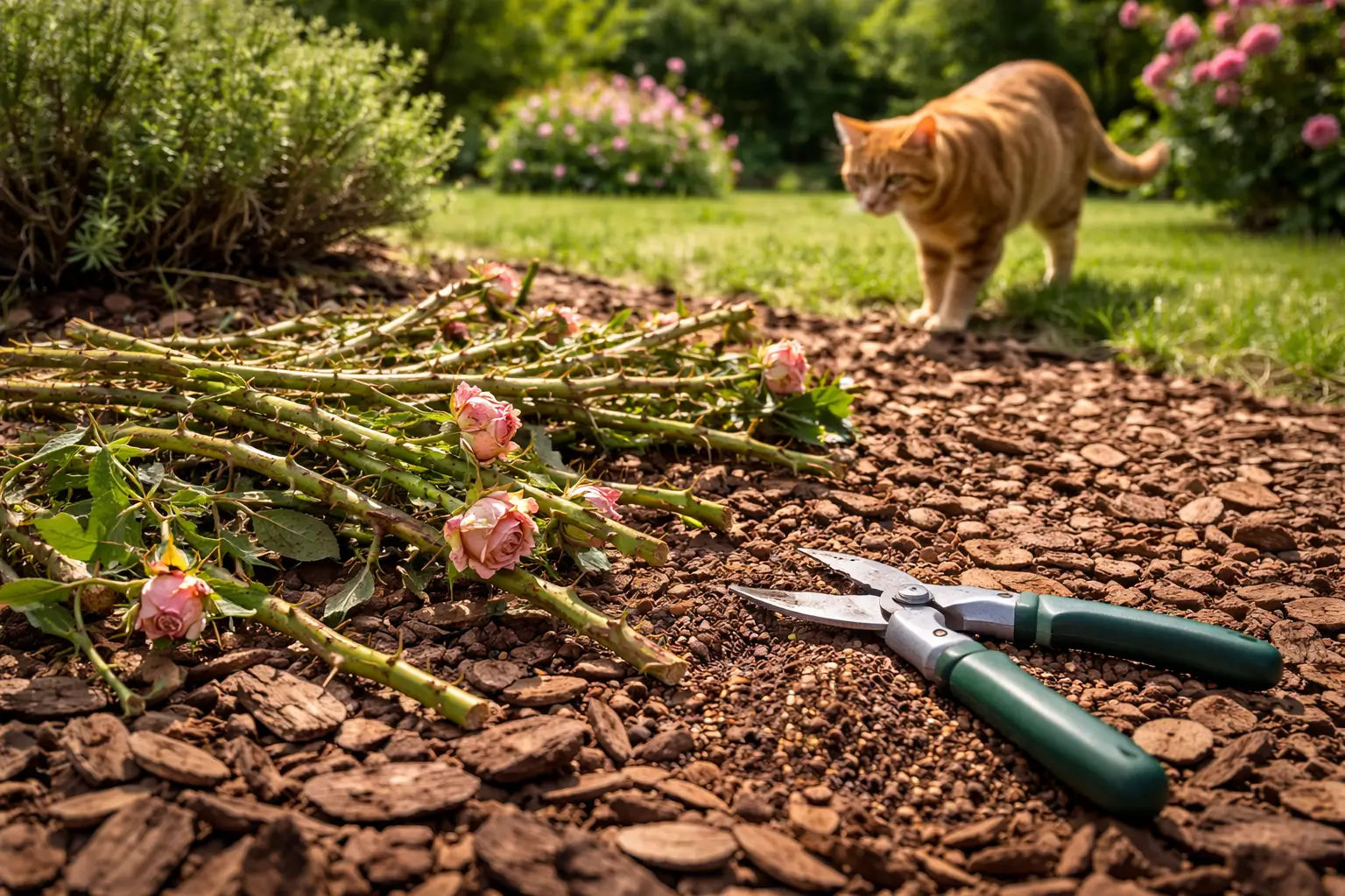 mechanische hausmittel warum mulch und dornenschnitt helfen-katzenabwehr hausmittel