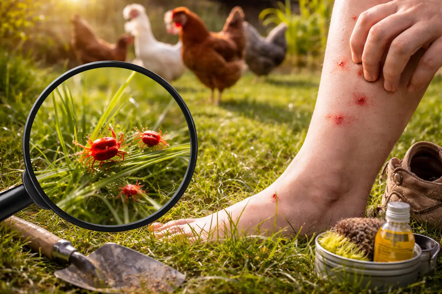 wenn das Problem nach draußen wandert grasmilben-milben bei Hühnern hausmittel bei