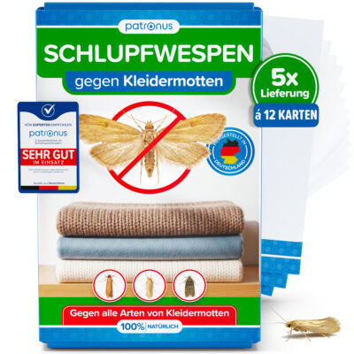 Schlupfwespen gegen Kleidermotten - 5x12 Karten