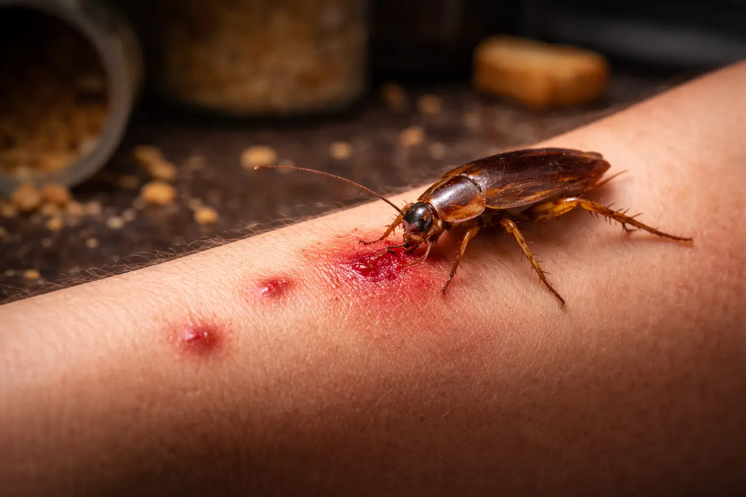 kakerlakenbisse und gesundheitliche risiken-kakerlake ohne kopt