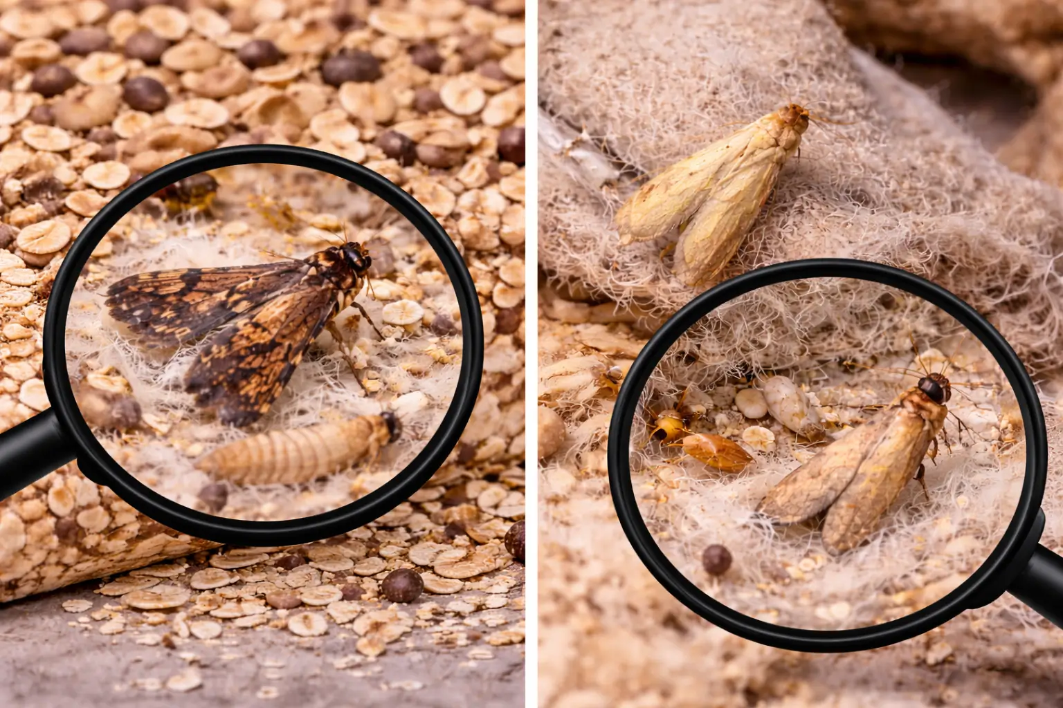 optische unterscheidungsmerkmale-lebensmittelmotte aussehen