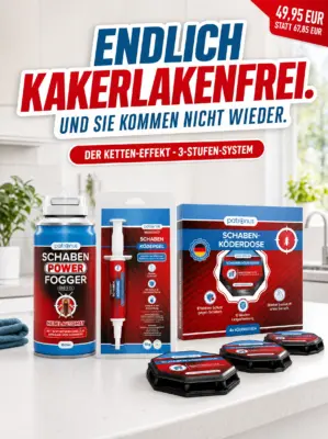 Patronus Schaben Komplettpaket mit Power Fogger, Ködergel und Köderdose gegen Kakerlaken