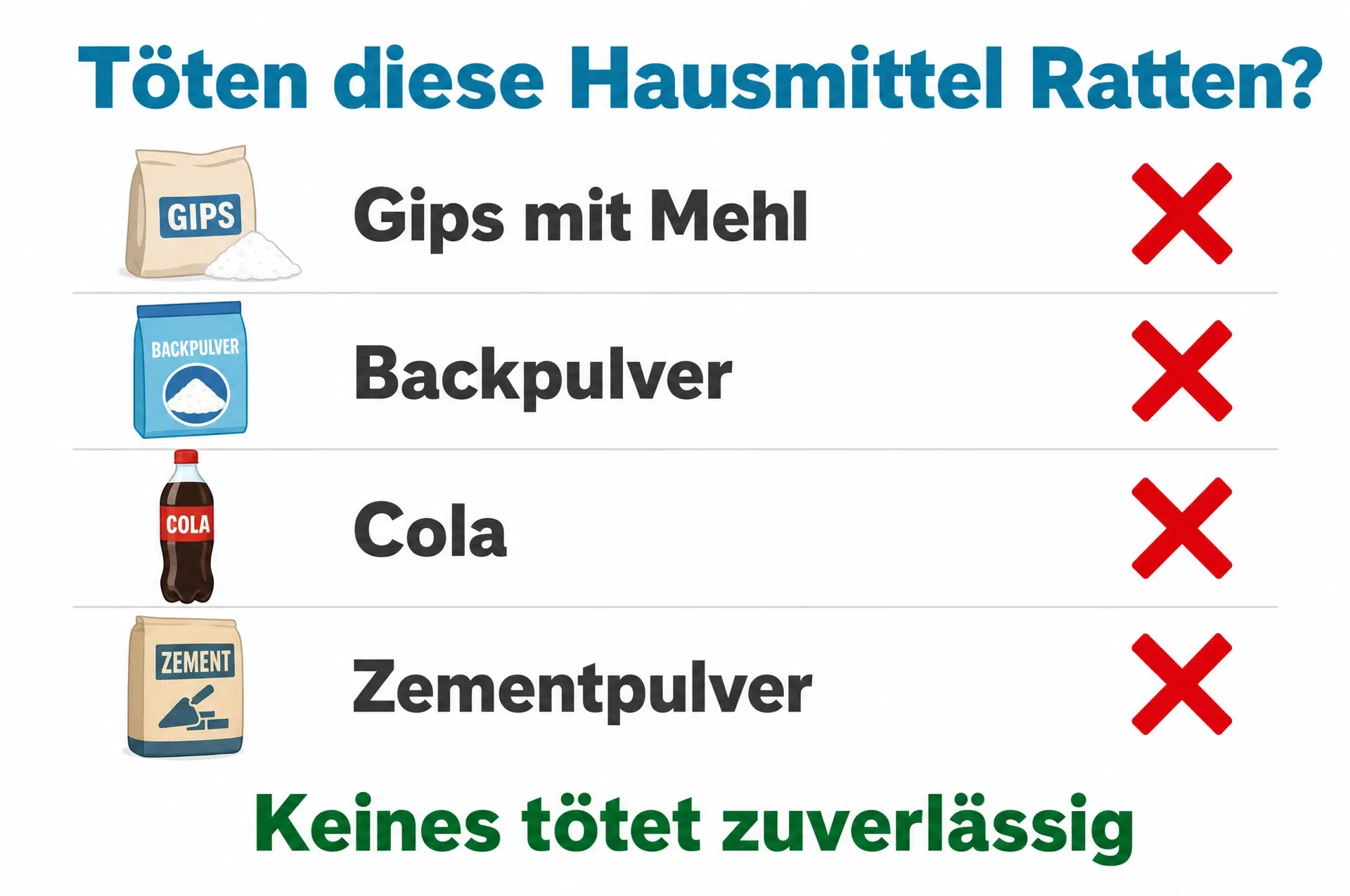 Ratten töten Hausmittel im Check: Gips, Backpulver, Cola und Zement wirken nicht