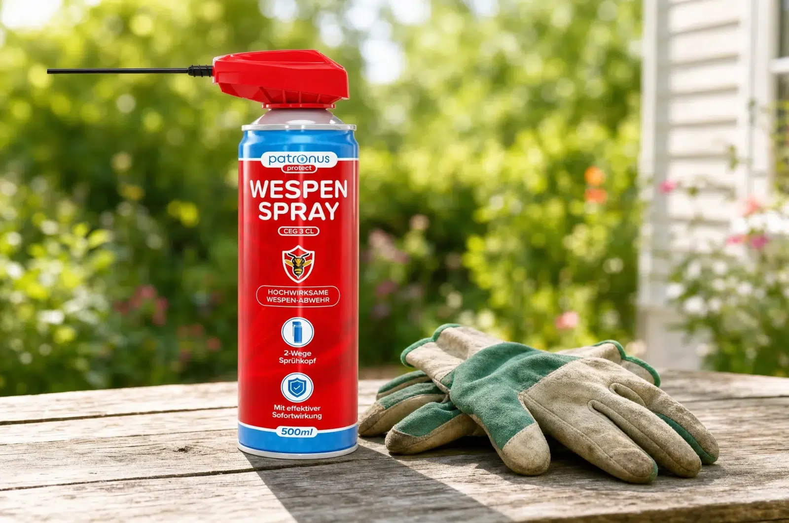 Patronus Wespen Spray 500 ml – Kontakt-Spray, das Wespen sofort tötet